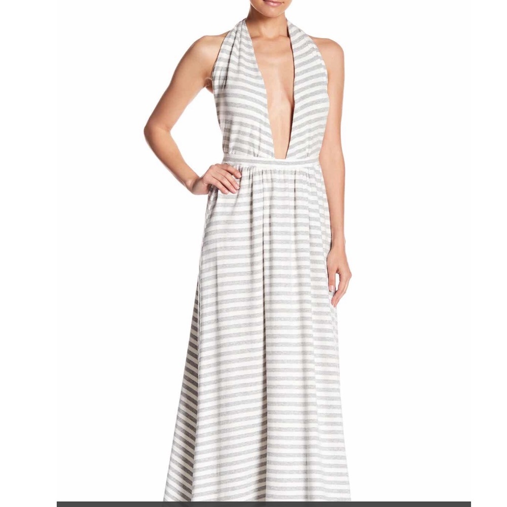 Striped halter Maxi dress